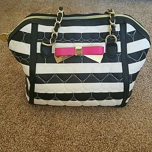 Betsey Johnson black & white handbag